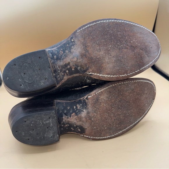 Vintage Nocona Black Leather Cowboy Boots, Preowned, Men’s 9.5 B, GUC - Picture 15 of 16